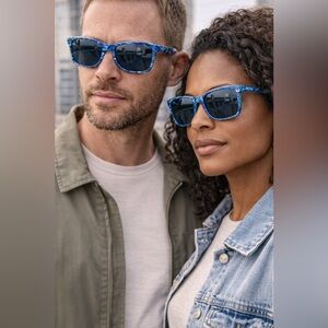 New Authentic ZEISS ZS23716S Blue Pattern Sunglasses 55-17-145 UV Protection